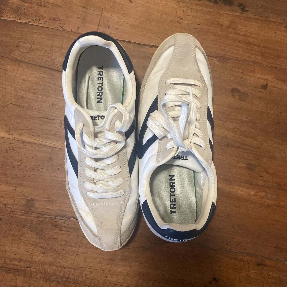 Tretorn Women's Rawlins Retro Sneaker Shoes White & Navy
